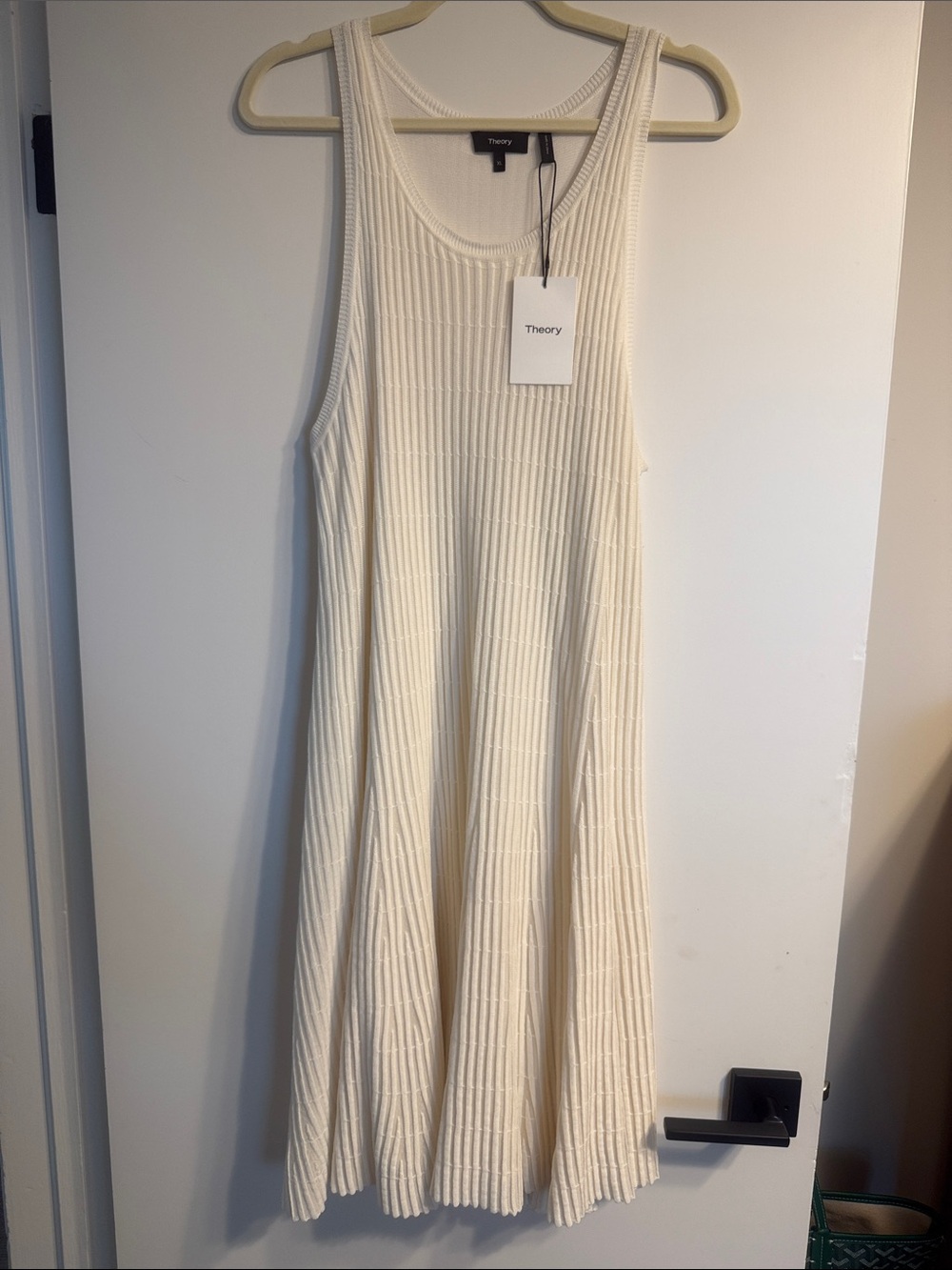 Theory Cream Ribbed Ottoman Day Dress